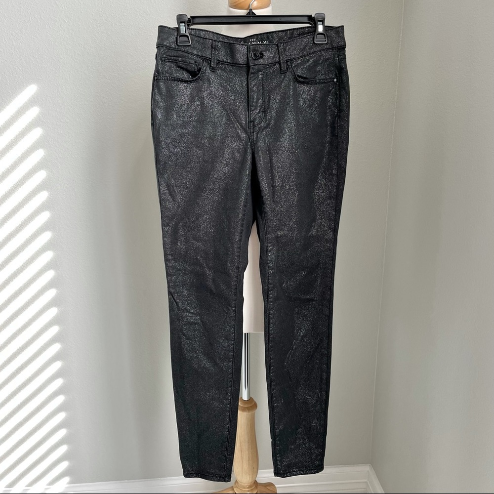 WHBM Black Glitter Effect (Metallic) Skinny Jeans